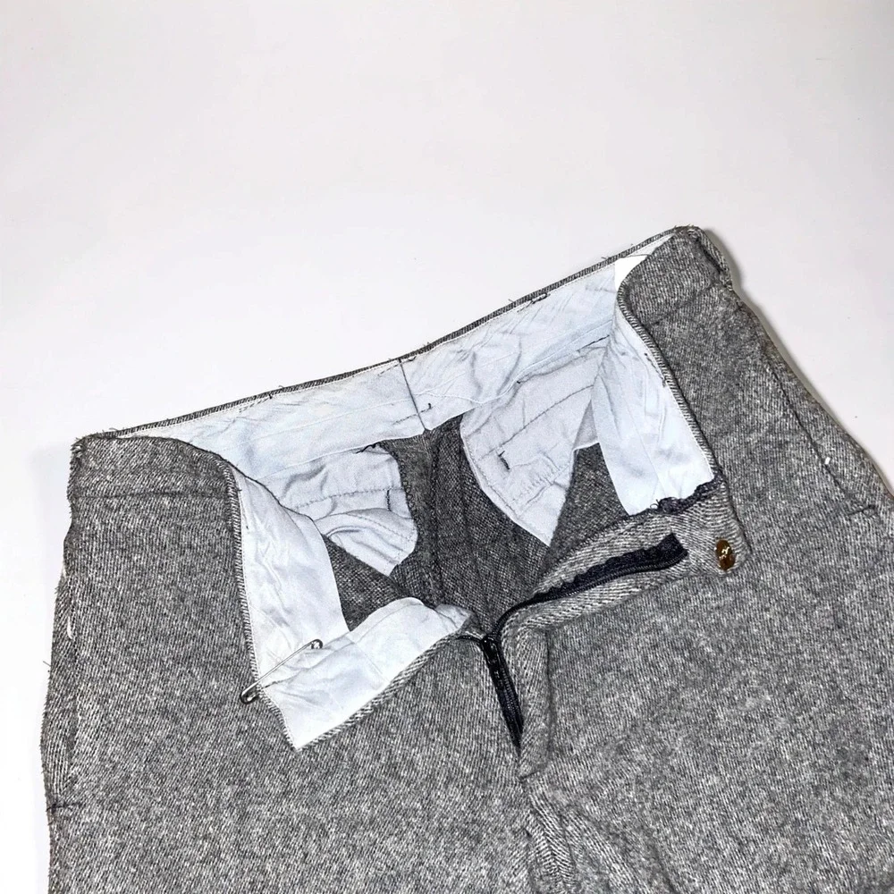 Woolrich Wool Knicker Pants Mens 32 Gray USA Made Adjustable Cuffs Cropped